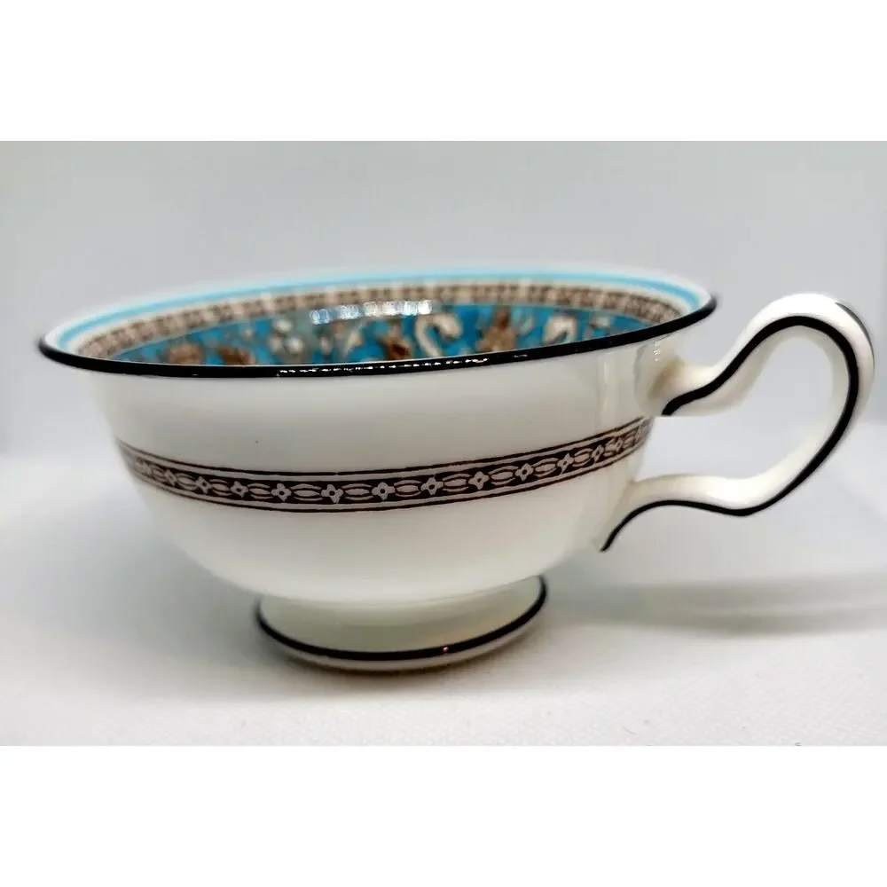 Wedgewood China Teacup Florentine Turquoise Dragons Griffins Florals No Flaws